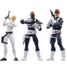 Load image into Gallery viewer, Captain America Marvel Legends Series Dum Dum Dugan, Sharon Carter, and Nick Fury Jr. 6-Inch Action Figure 3-Pack
