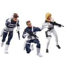 Load image into Gallery viewer, Captain America Marvel Legends Series Dum Dum Dugan, Sharon Carter, and Nick Fury Jr. 6-Inch Action Figure 3-Pack