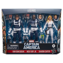 Load image into Gallery viewer, Captain America Marvel Legends Series Dum Dum Dugan, Sharon Carter, and Nick Fury Jr. 6-Inch Action Figure 3-Pack