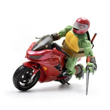 Load image into Gallery viewer, Teenage Mutant Ninja Turtles BST AXN IDW Raphael Action Figure with Metallic Candy Coat GITD Sport Bike