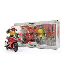 Load image into Gallery viewer, Teenage Mutant Ninja Turtles BST AXN IDW Raphael Action Figure with Metallic Candy Coat GITD Sport Bike